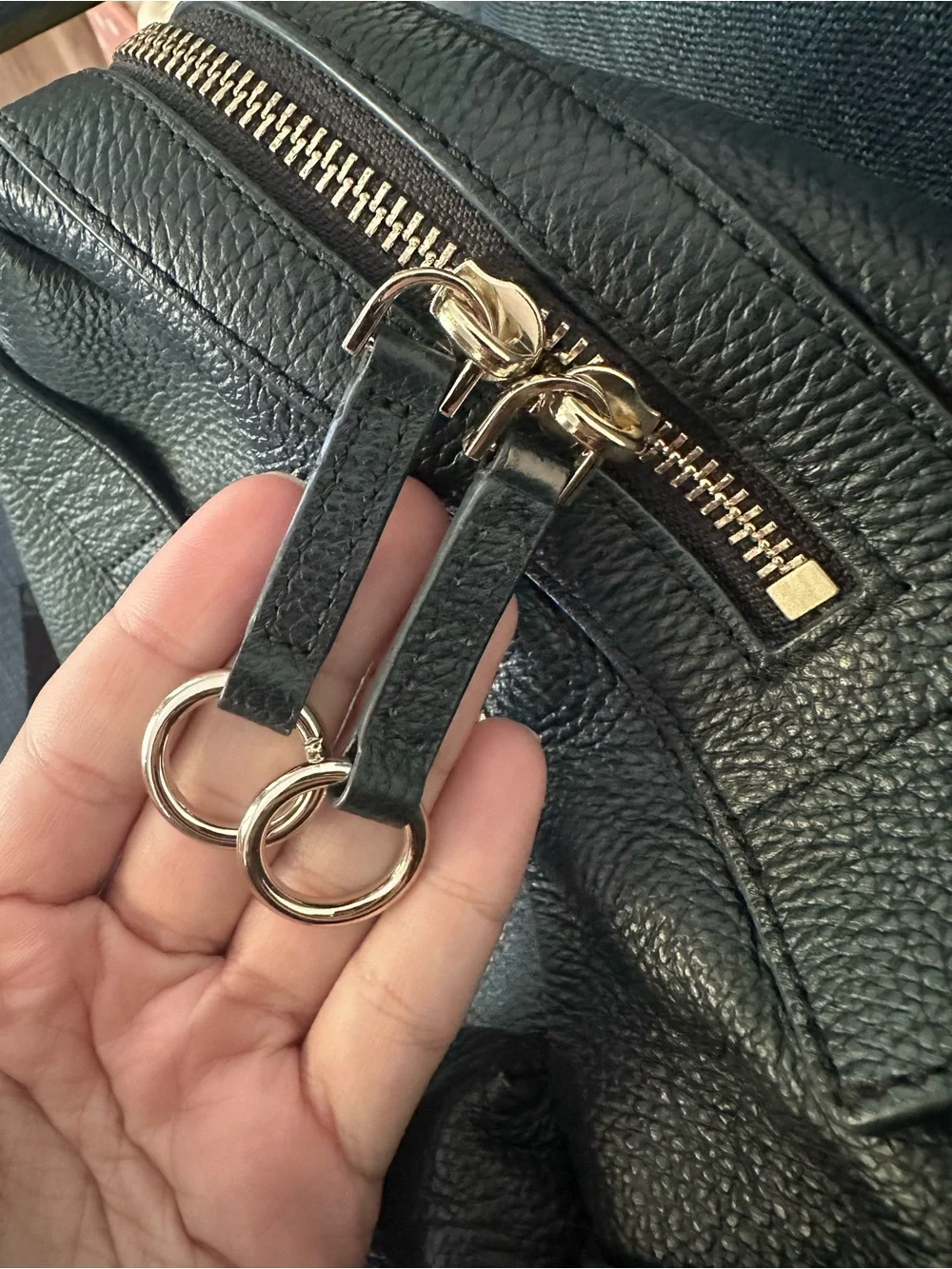 henri bendel Black Pebbled Leather Backpack